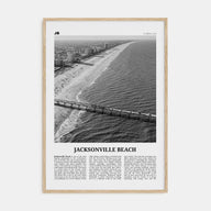 Jacksonville Beach Travel B&W Poster