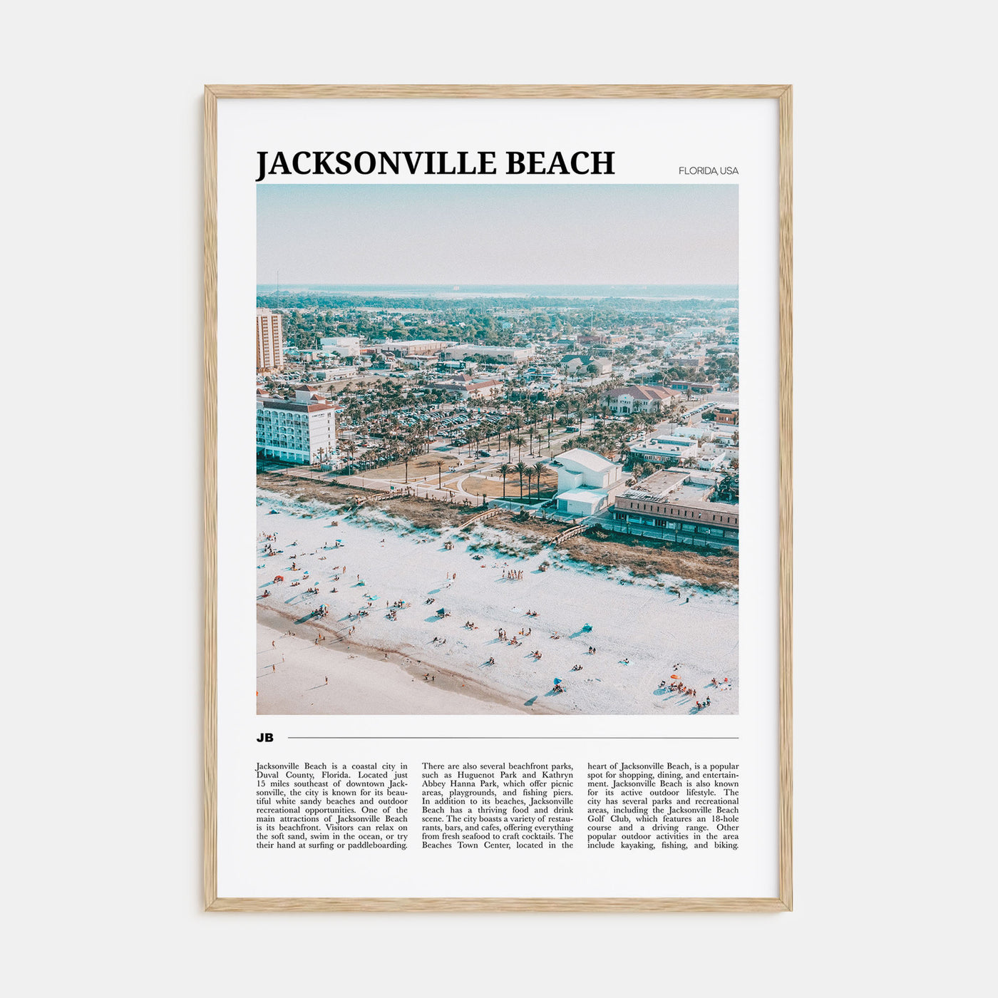 Jacksonville Beach Travel Color Poster
