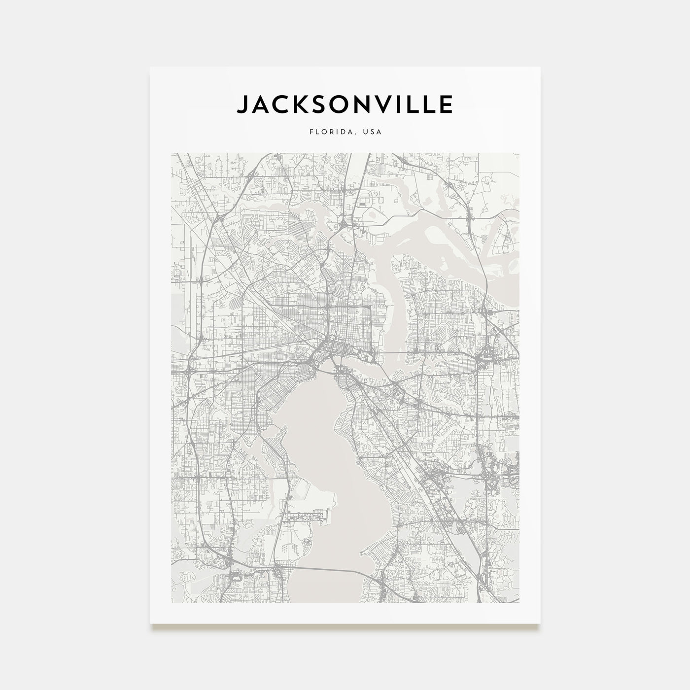Jacksonville Map Portrait Poster