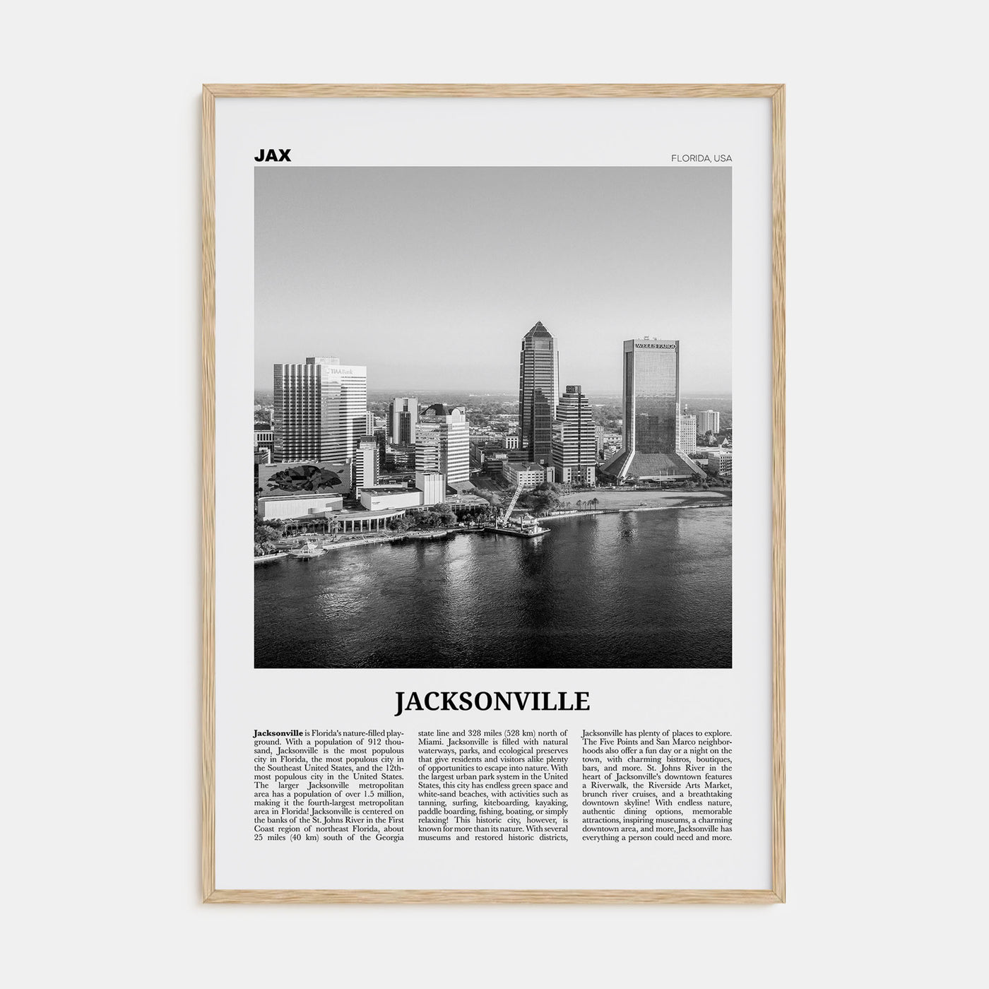 Jacksonville Travel B&W No 1 Poster