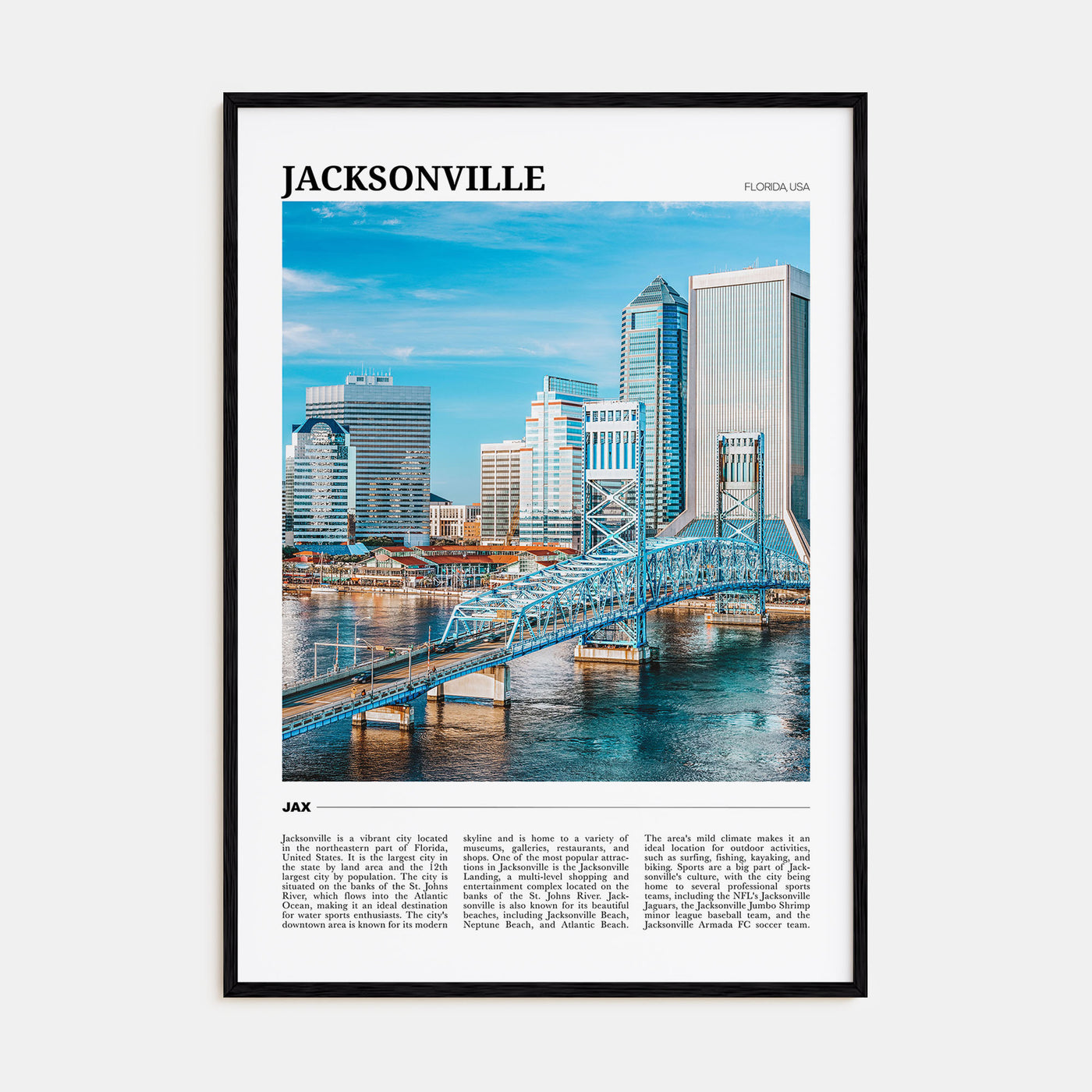Jacksonville Travel Color Poster