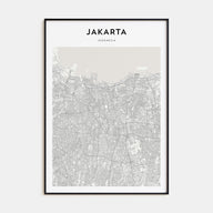 Jakarta Map Portrait Poster