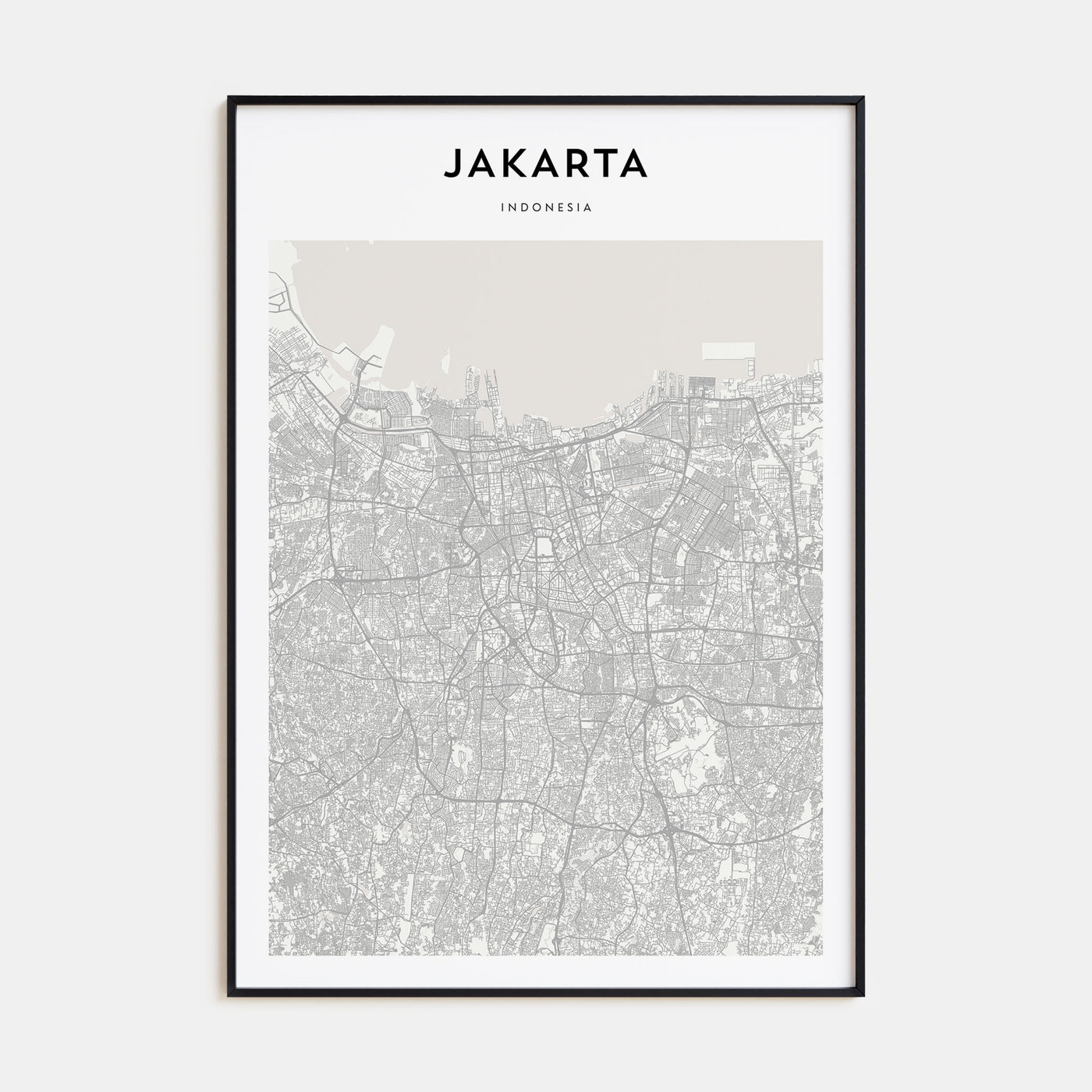 Jakarta Map Portrait Poster