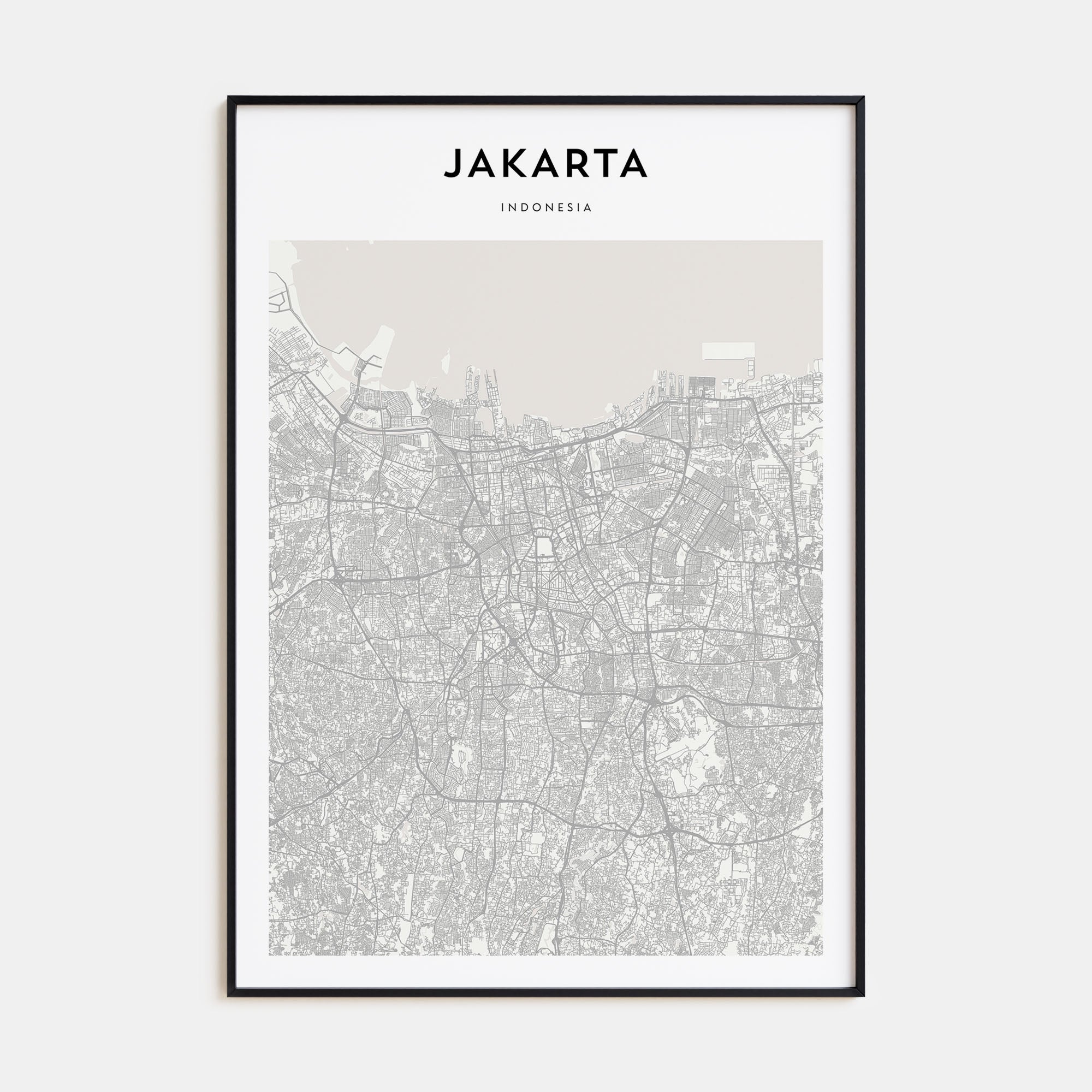 Jakarta Map Portrait Poster