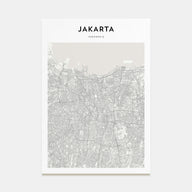 Jakarta Map Portrait Poster