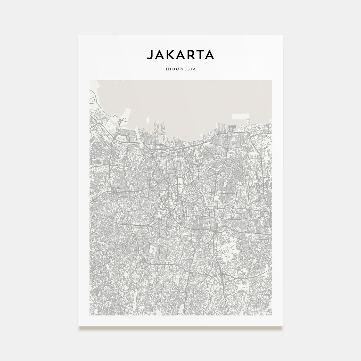 Jakarta Map Portrait Poster