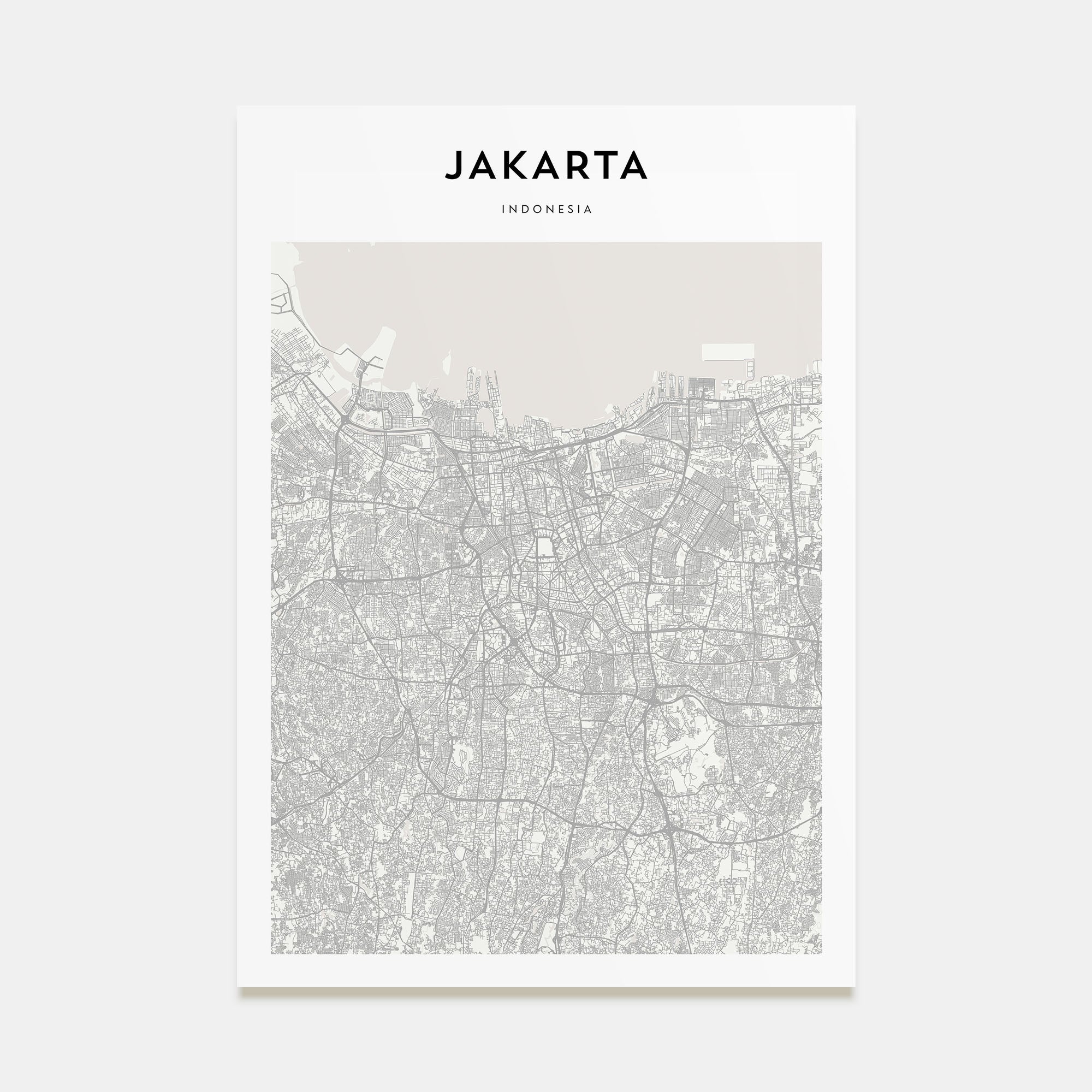 Jakarta Map Portrait Poster