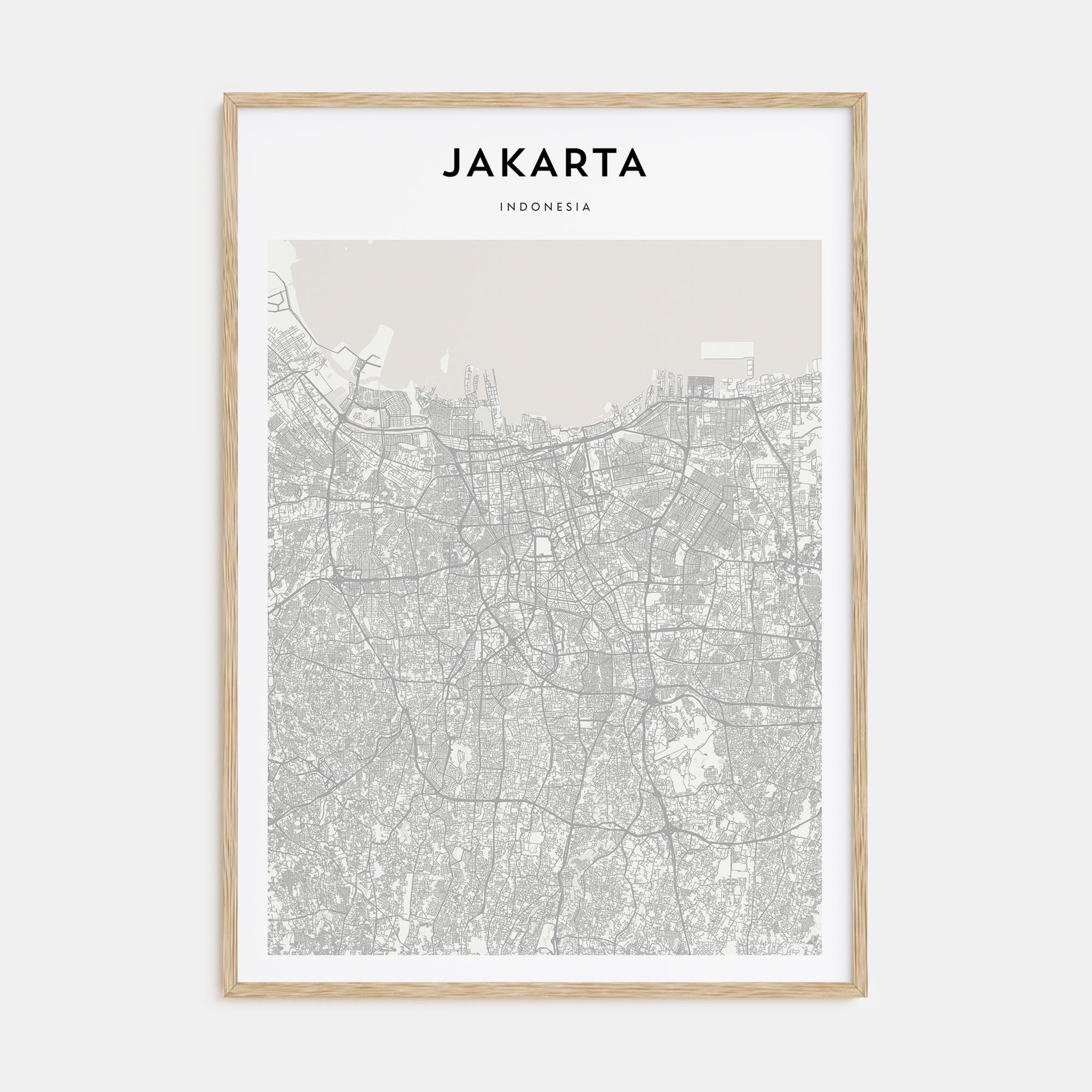 Jakarta Map Portrait Poster