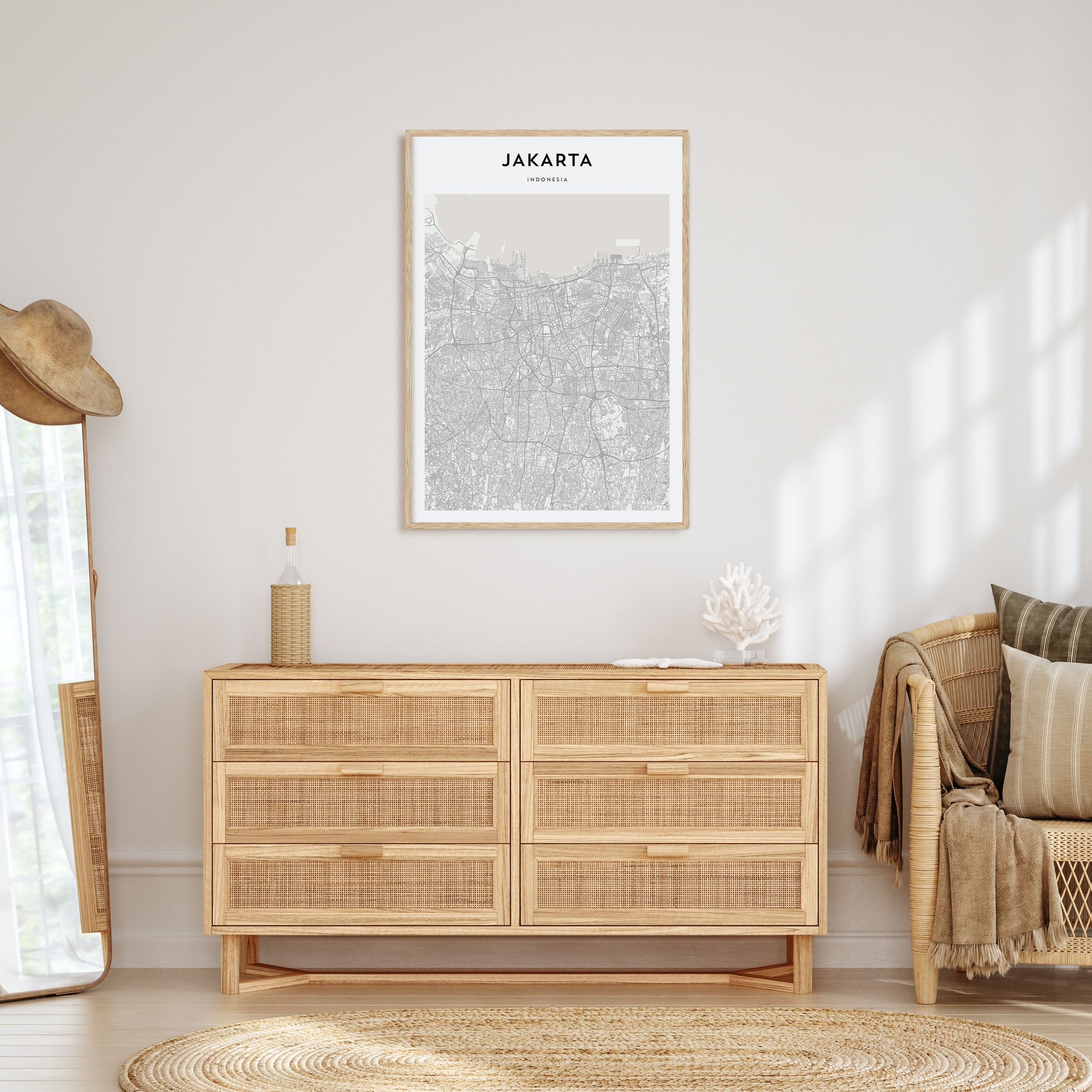 Jakarta Map Portrait Poster