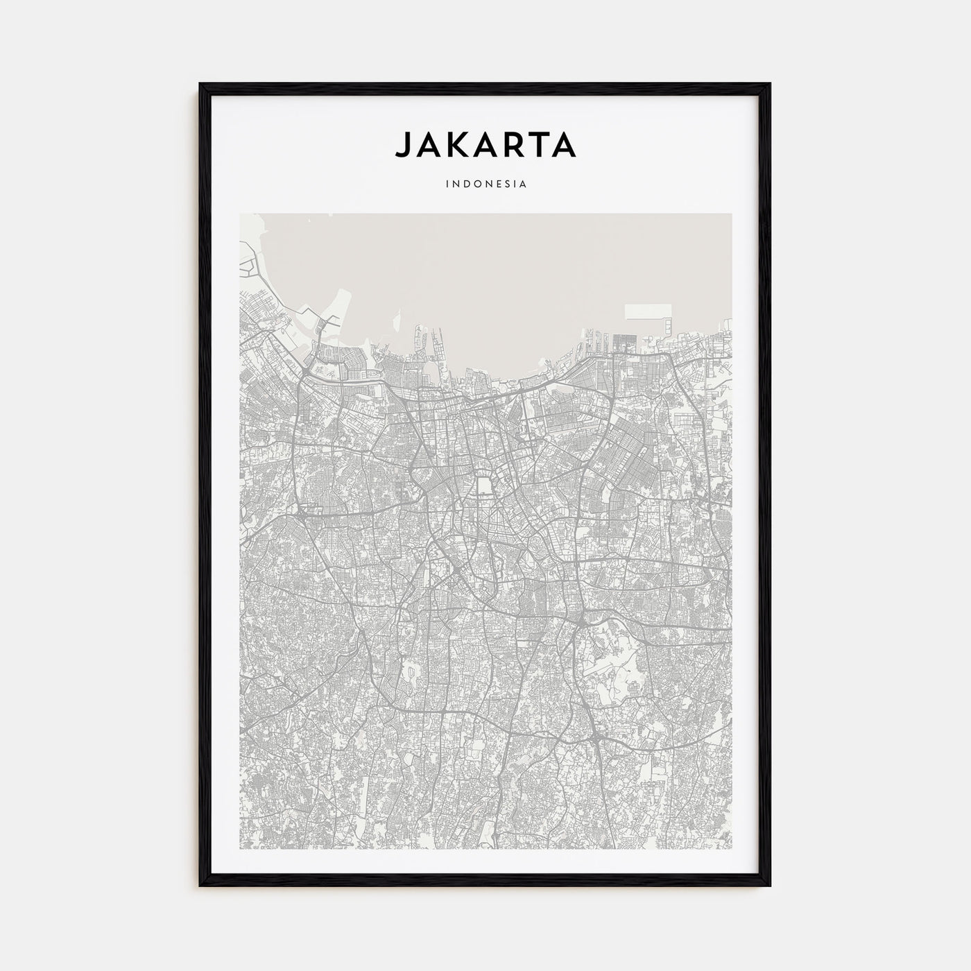 Jakarta Map Portrait Poster