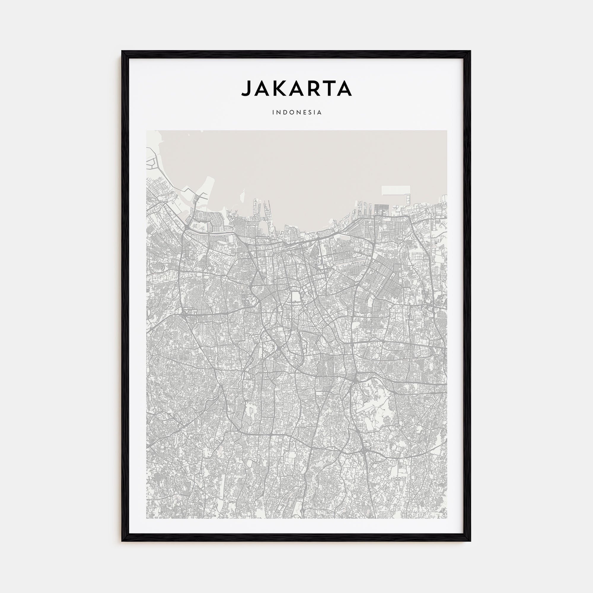 Jakarta Map Portrait Poster