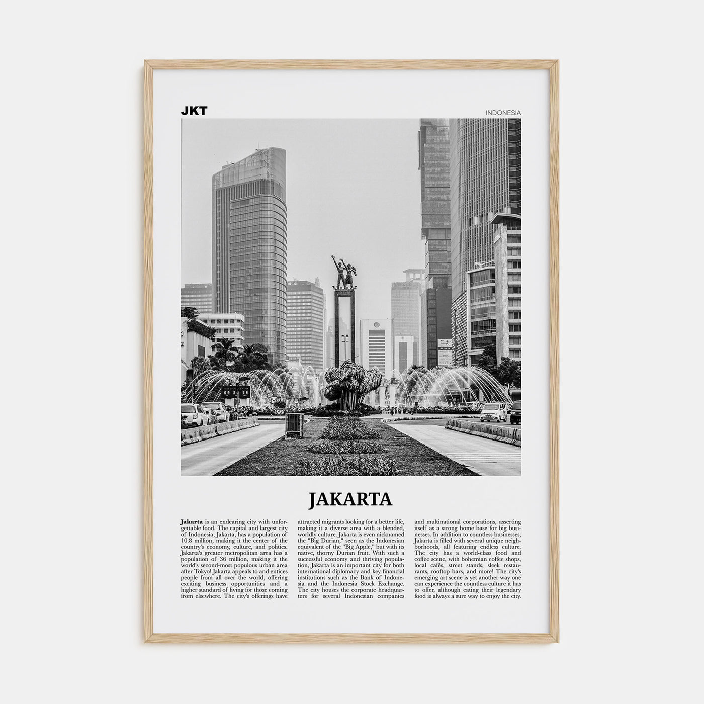 Jakarta Travel B&W No 1 Poster