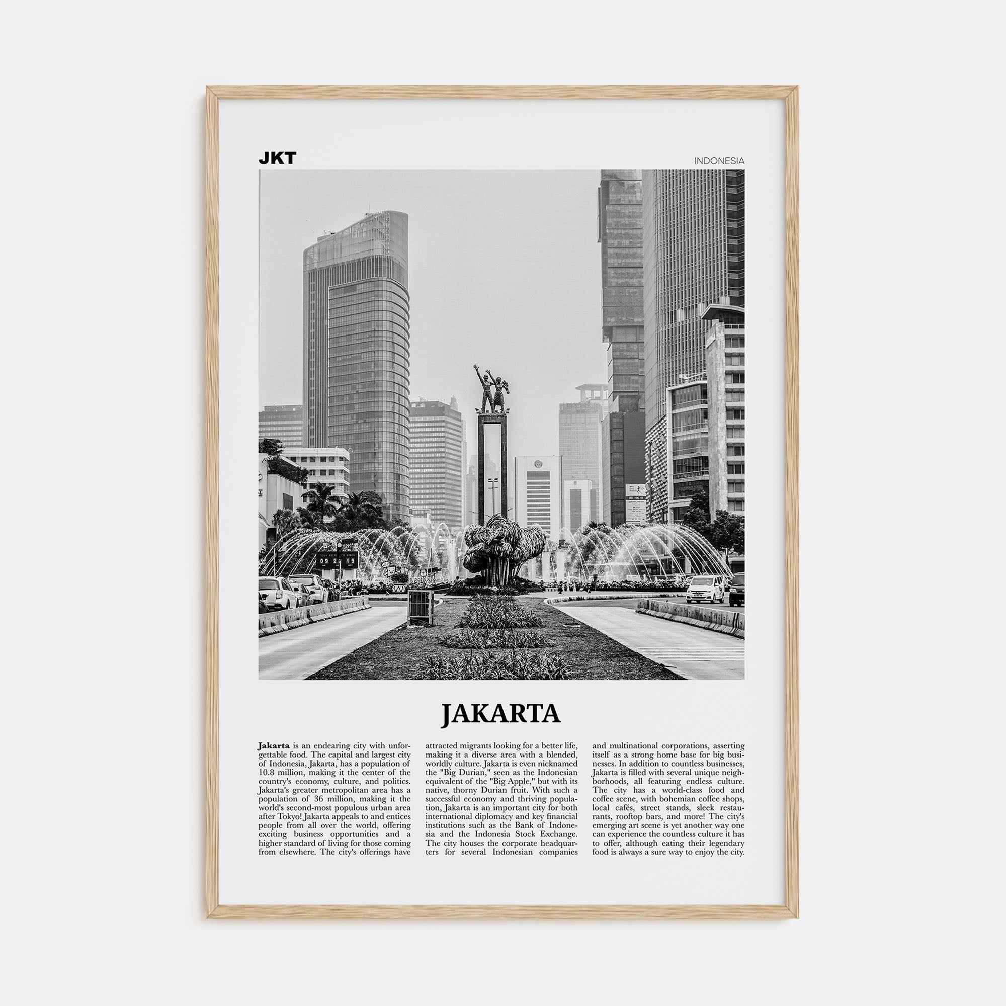 Jakarta Travel B&W No 1 Poster