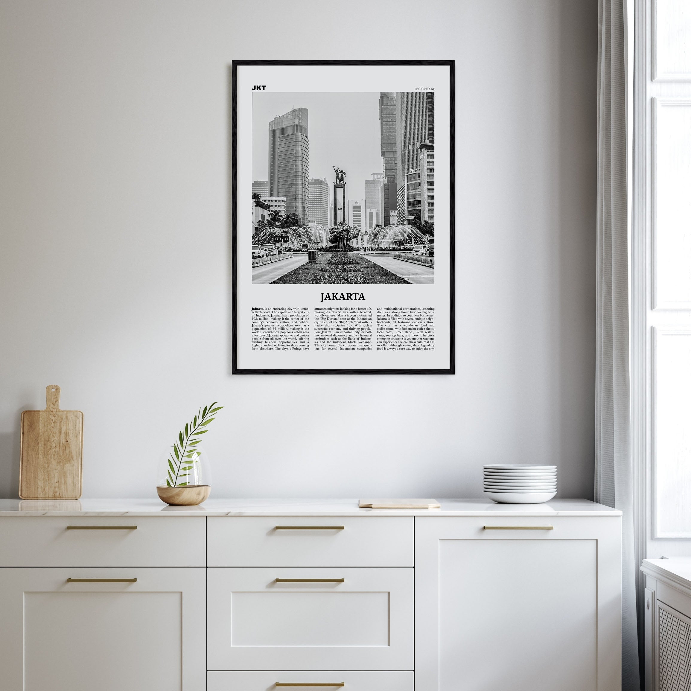 Jakarta Travel B&W No 1 Poster