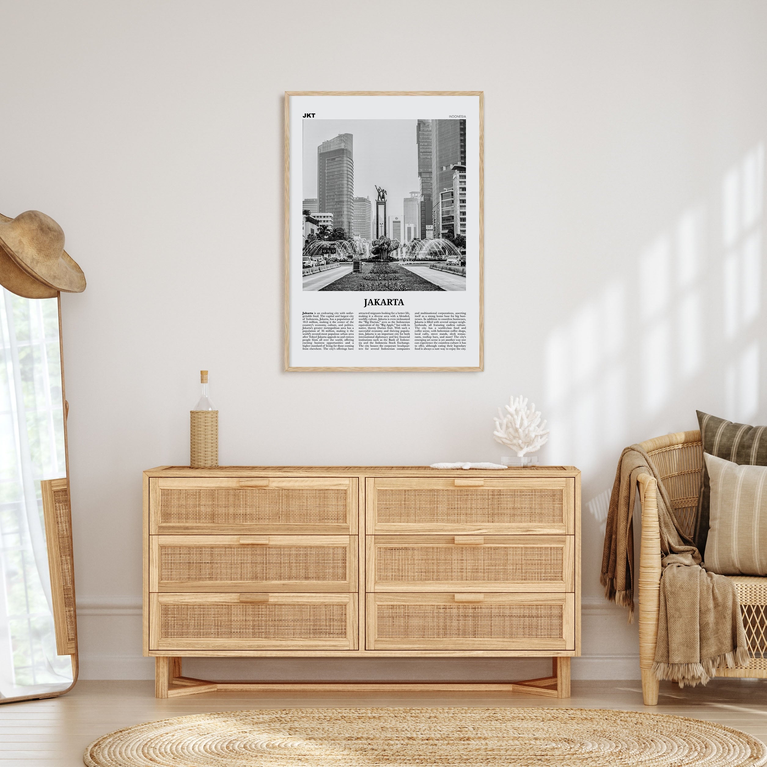 Jakarta Travel B&W No 1 Poster