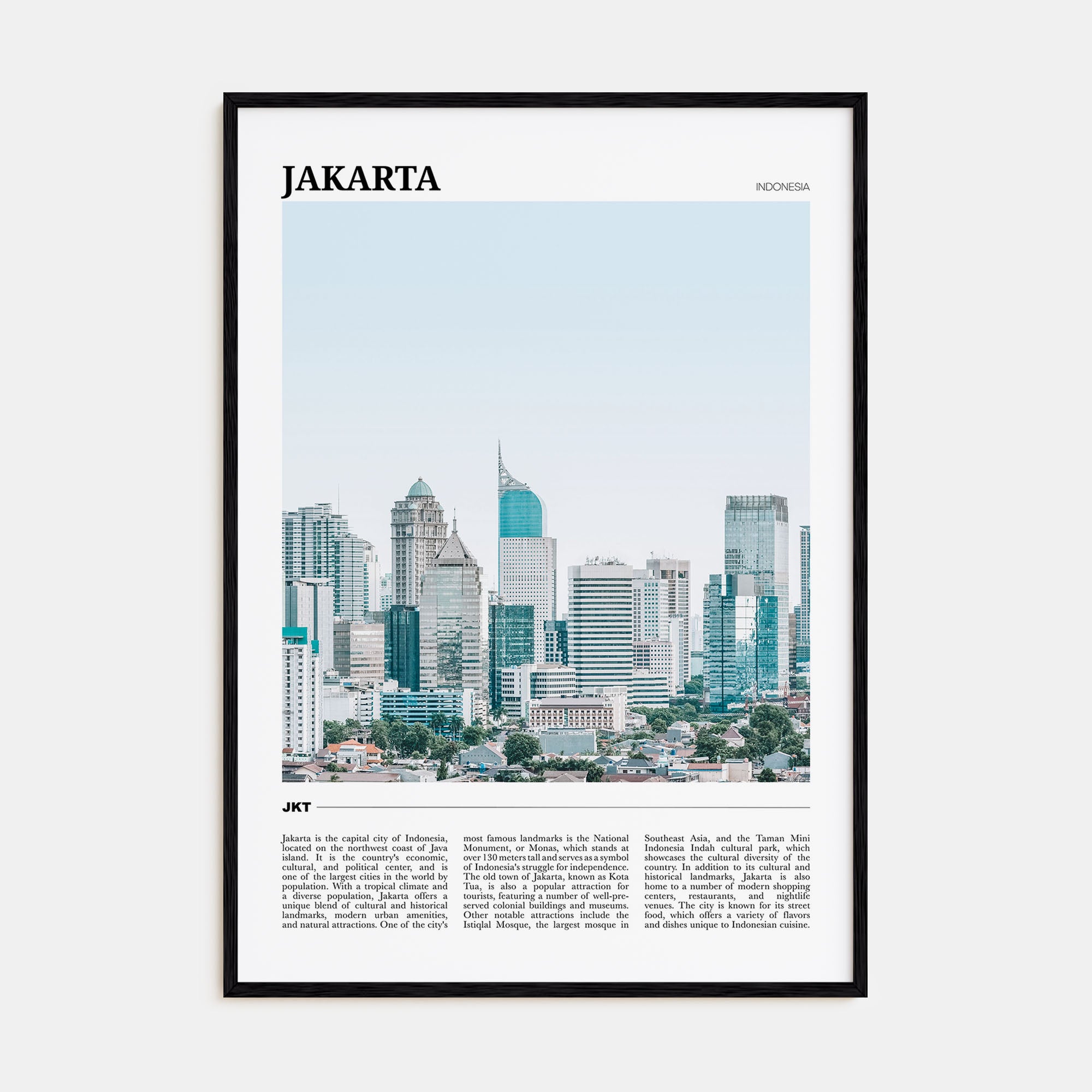 Jakarta Travel Color Poster