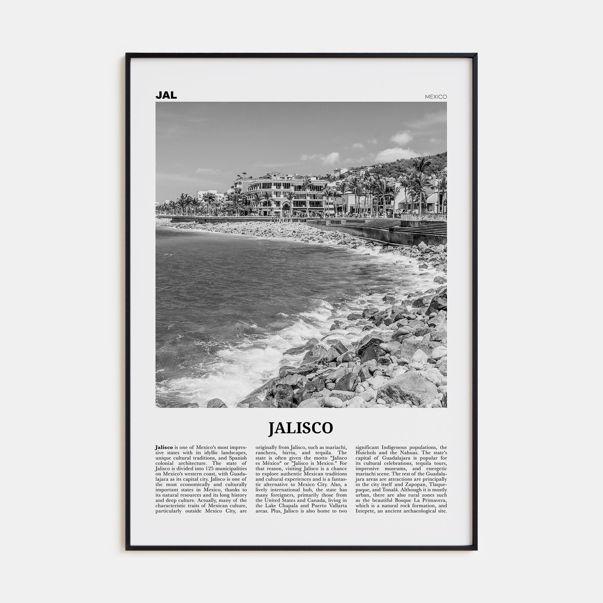 Jalisco Travel B&W No 1 Poster