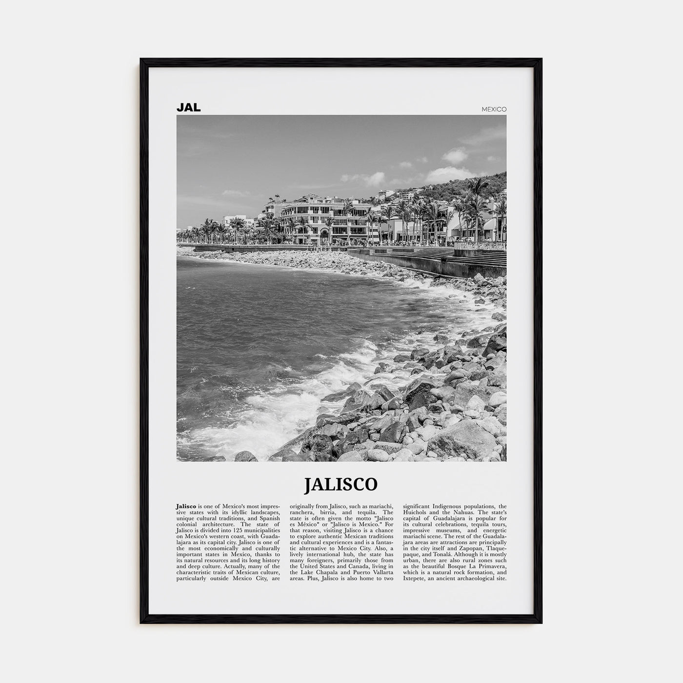 Jalisco Travel B&W No 1 Poster