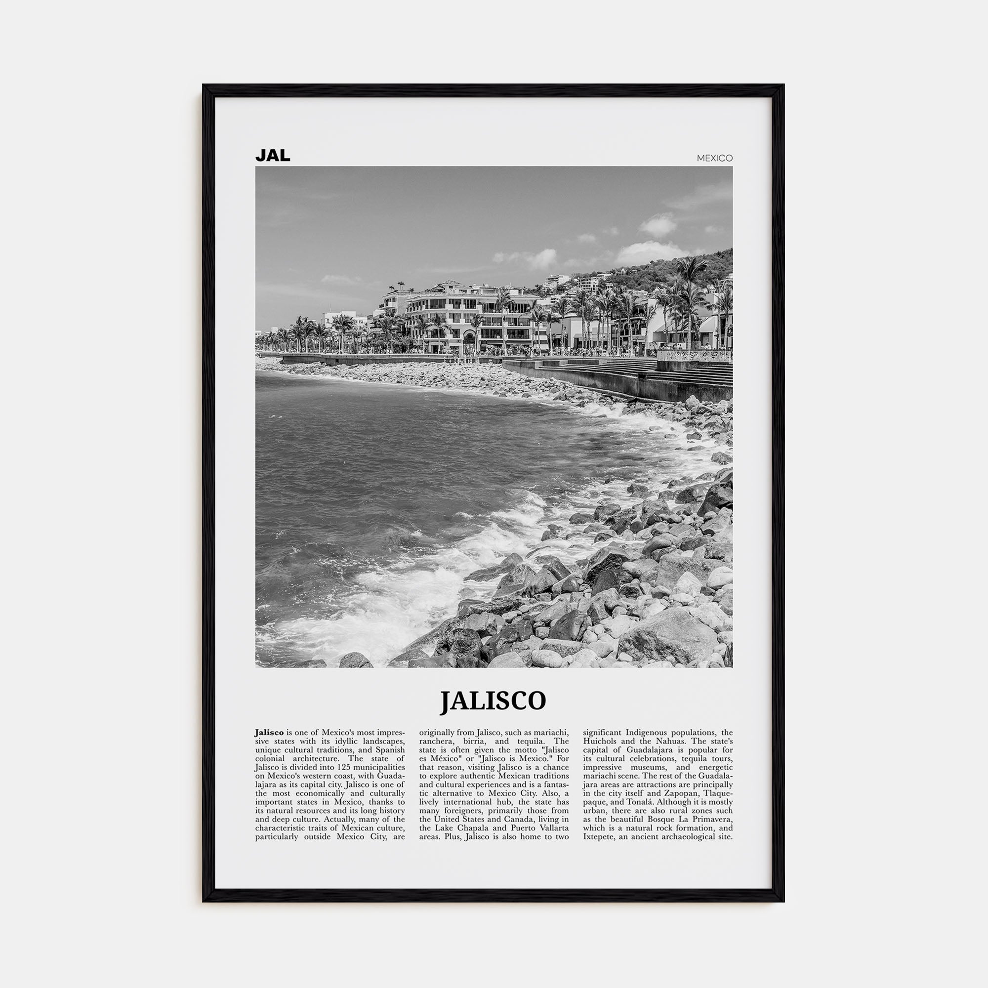 Jalisco Travel B&W No 1 Poster