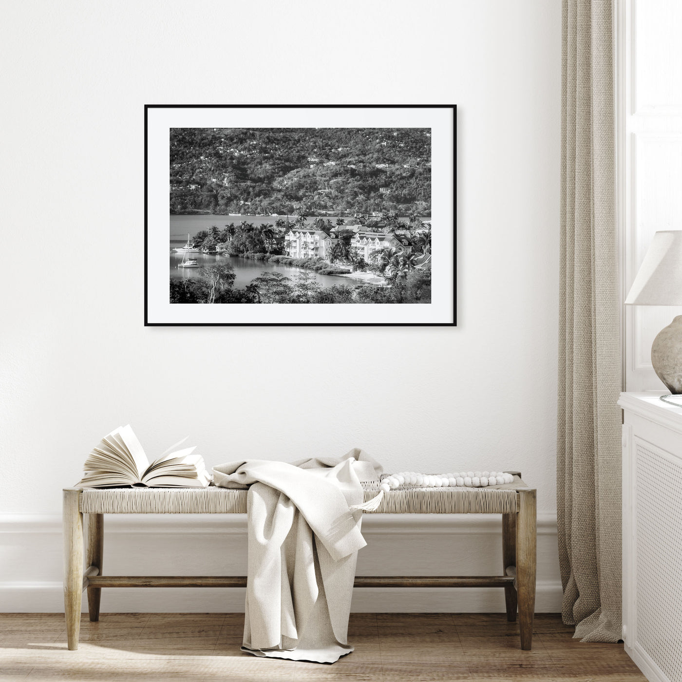 Jamaica Landscape B&W Poster