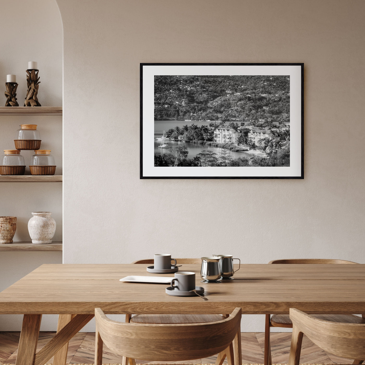 Jamaica Landscape B&W Poster