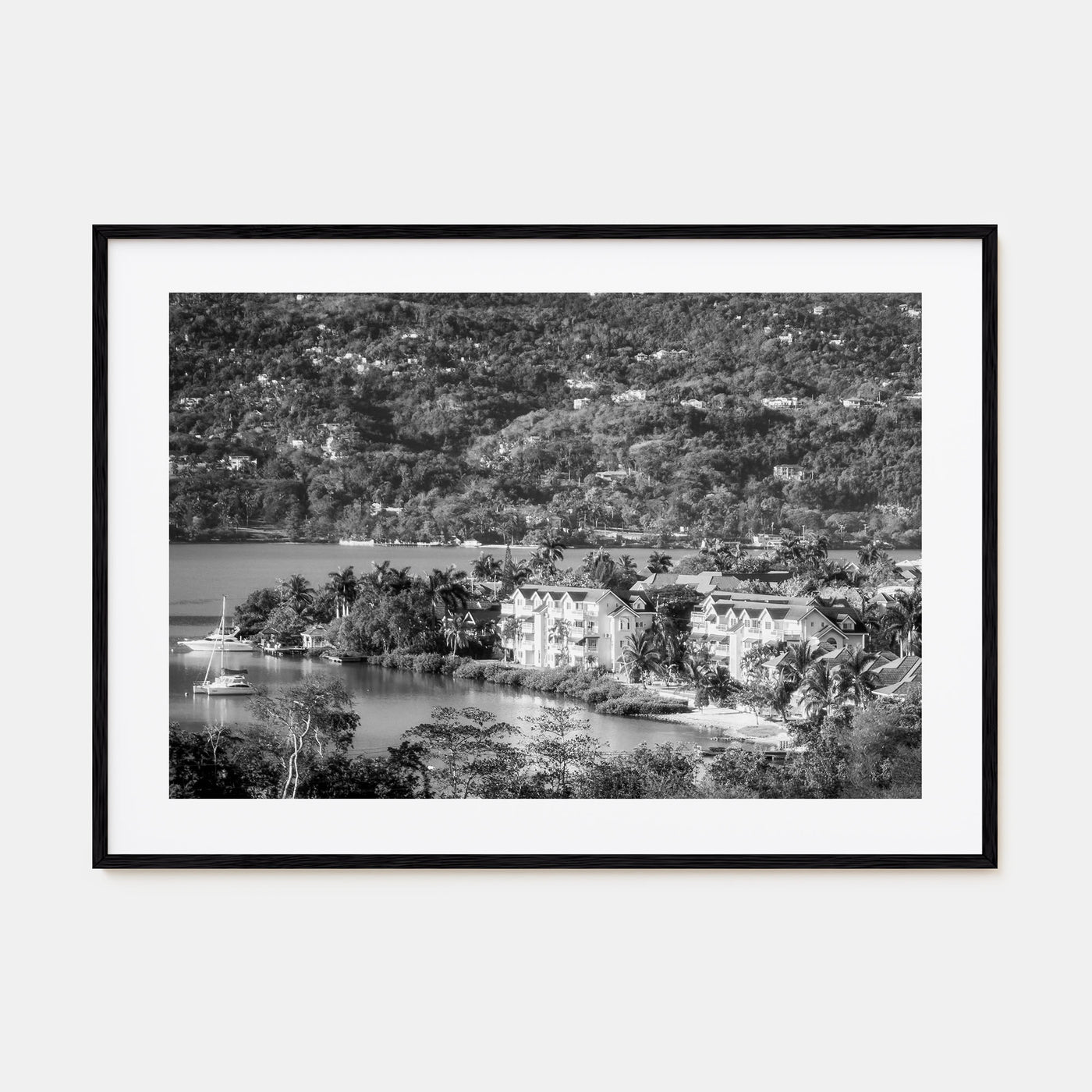 Jamaica Landscape B&W Poster