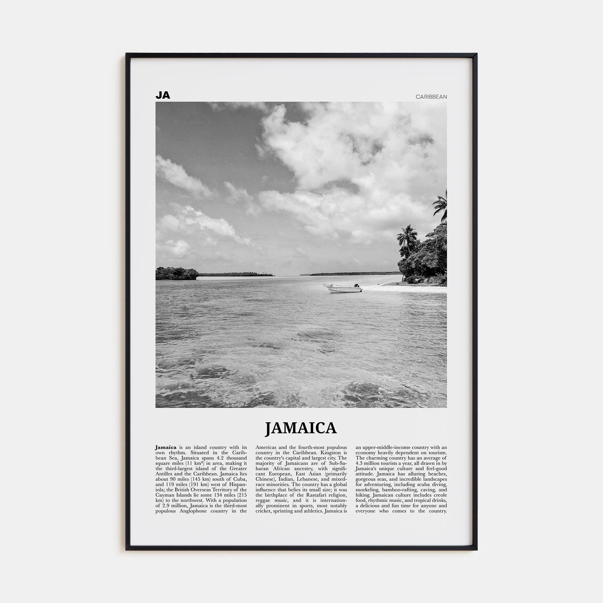 Jamaica Travel B&W No 1 Poster