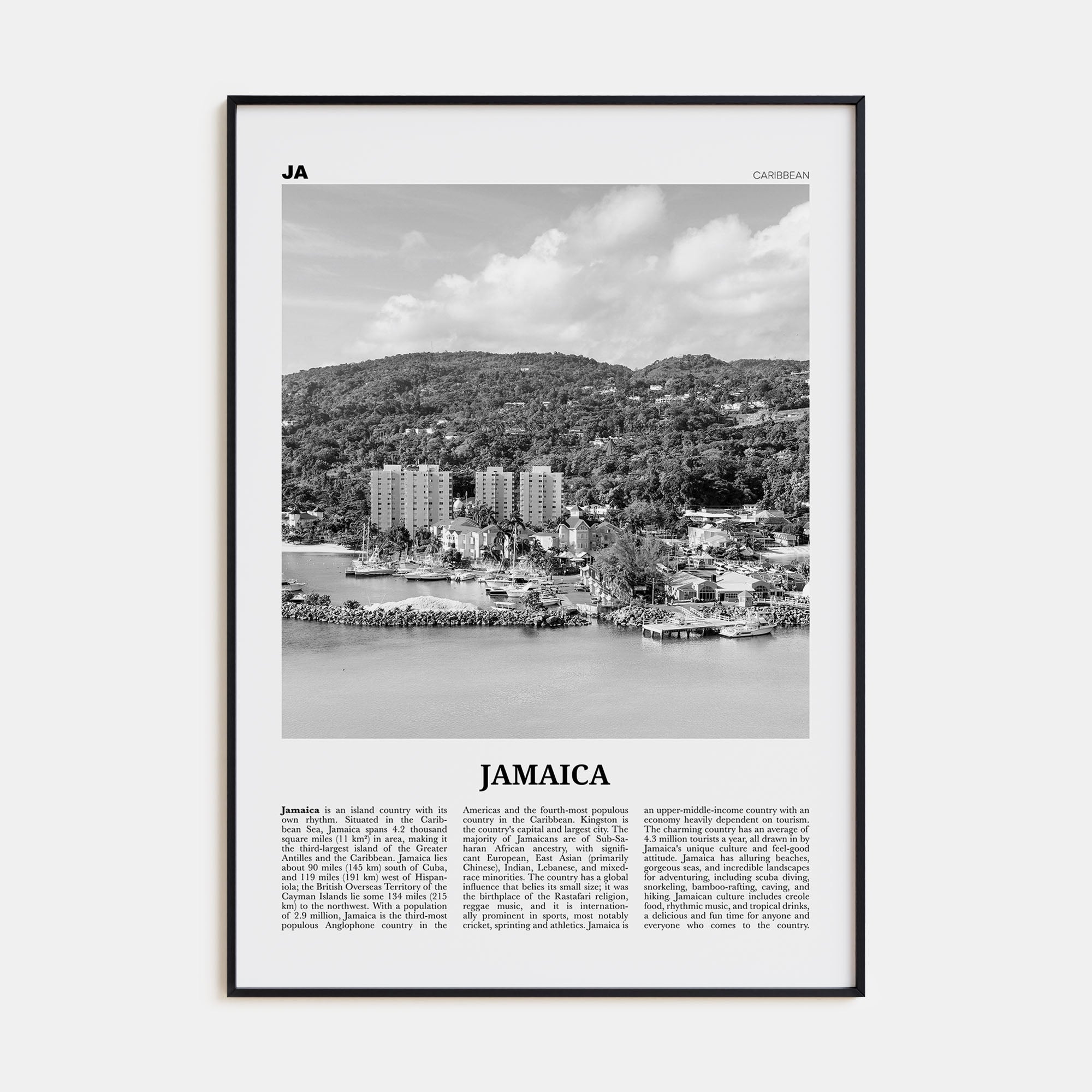 Jamaica Travel B&W No 3 Poster
