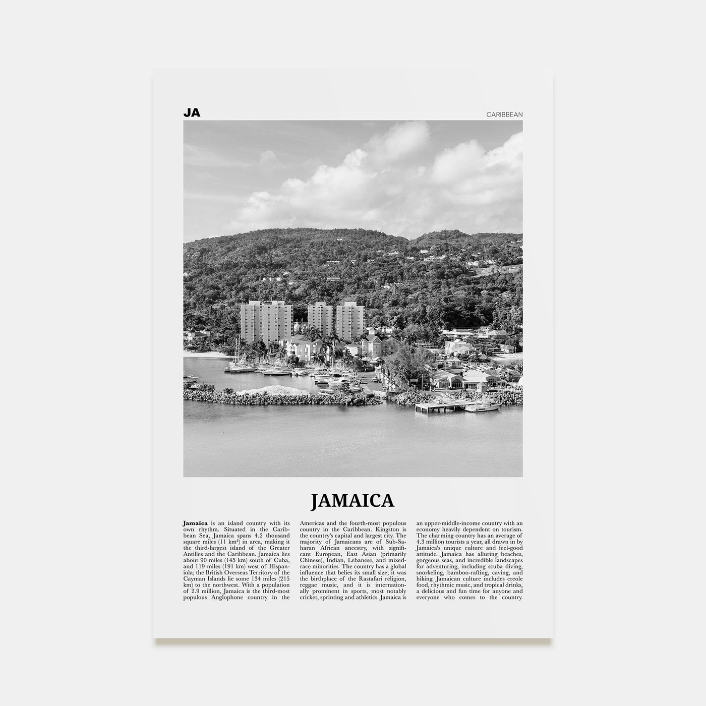 Jamaica Travel B&W No 3 Poster