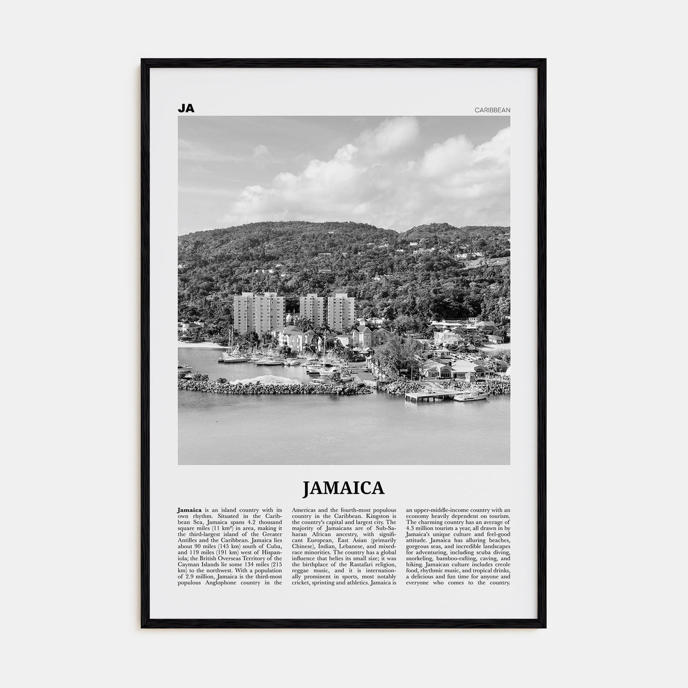 Jamaica Travel B&W No 3 Poster