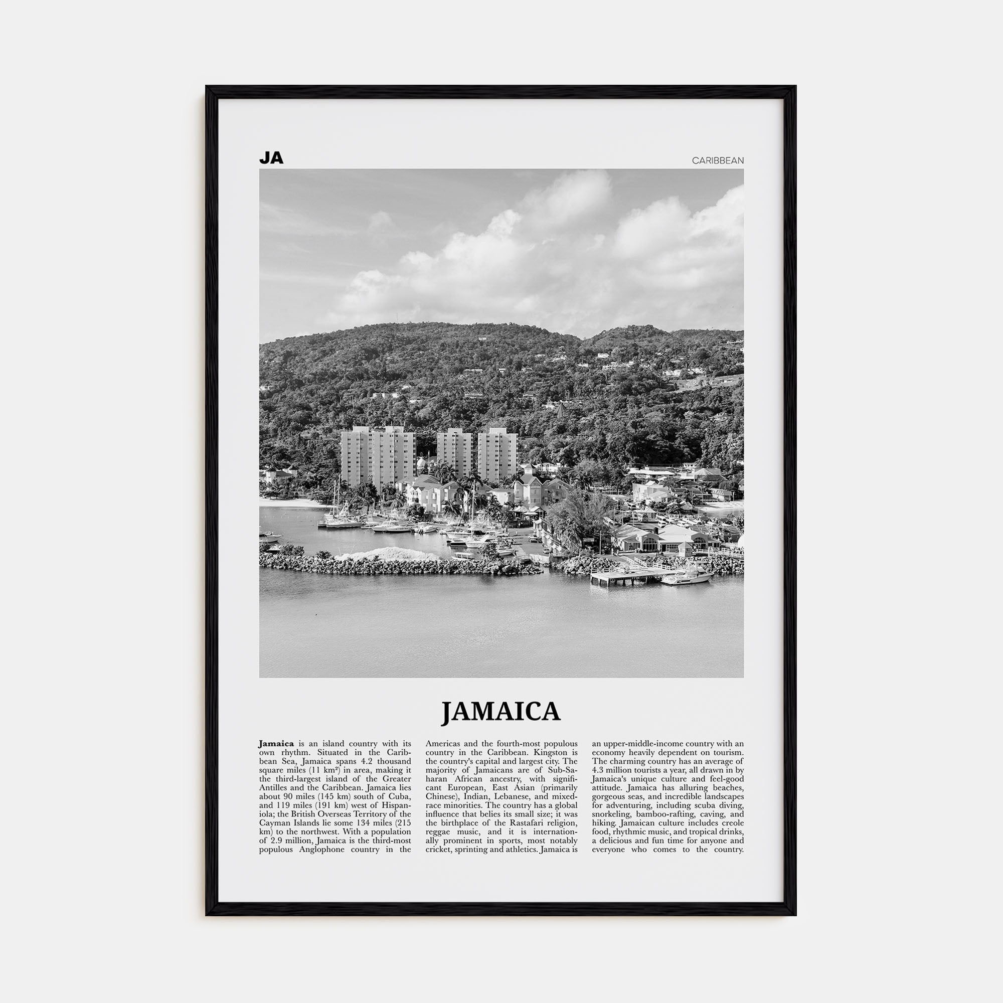 Jamaica Travel B&W No 3 Poster