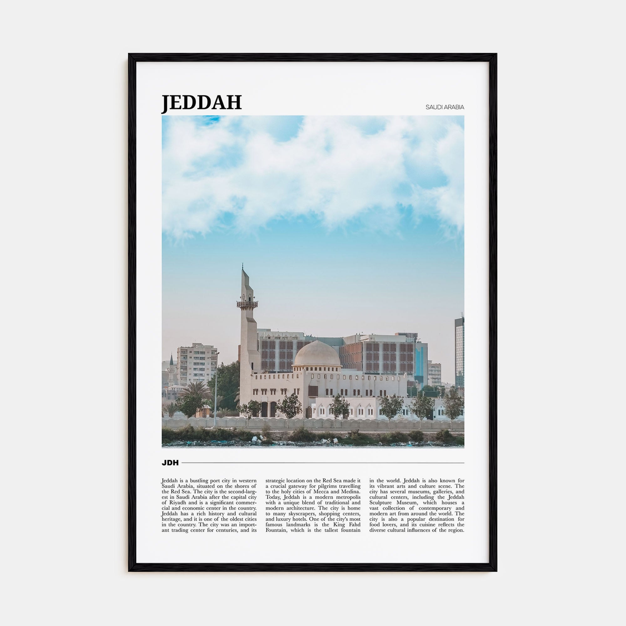 Jeddah Travel Color Poster