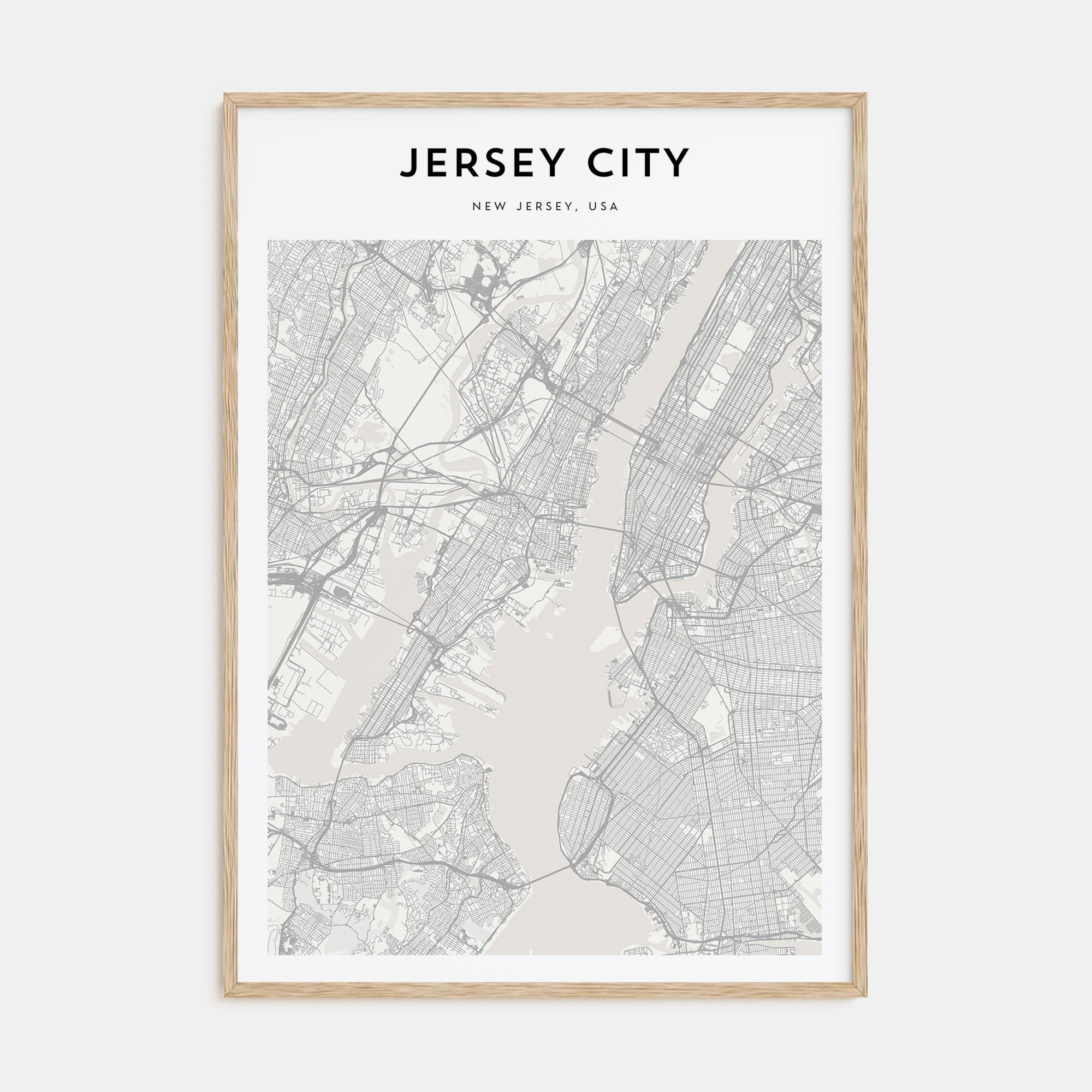 Jersey City Map Portrait Poster