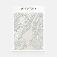 Jersey City Map Portrait Poster