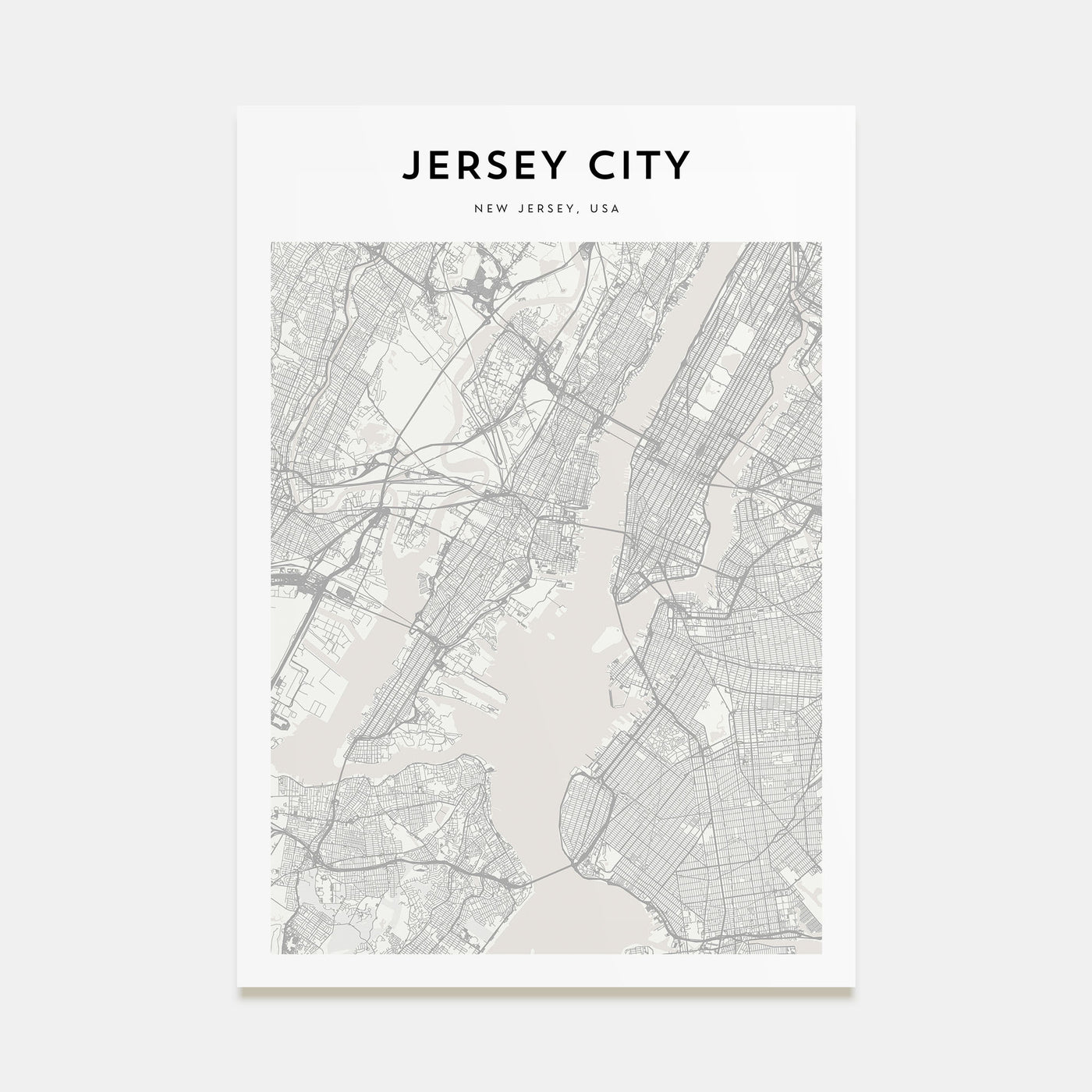 Jersey City Map Portrait Poster