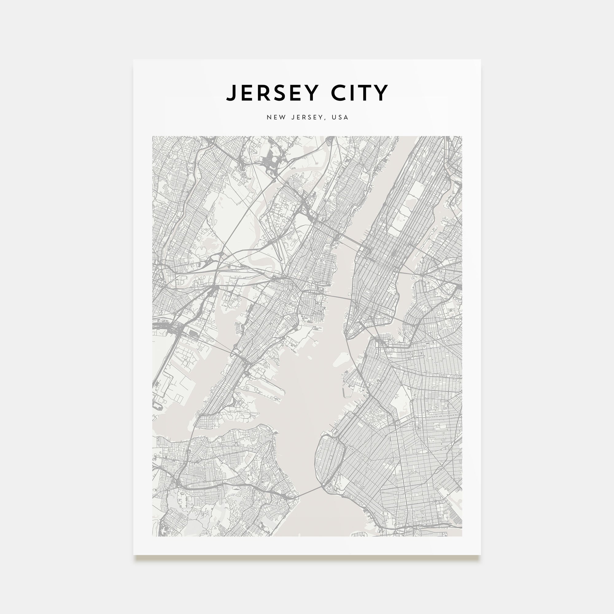 Jersey City Map Portrait Poster