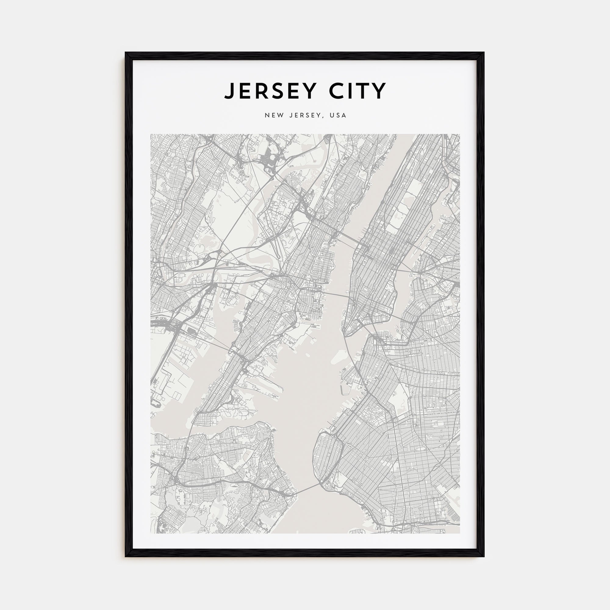 Jersey City Map Portrait Poster