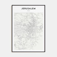 Jerusalem Map Portrait Poster