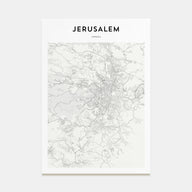 Jerusalem Map Portrait Poster