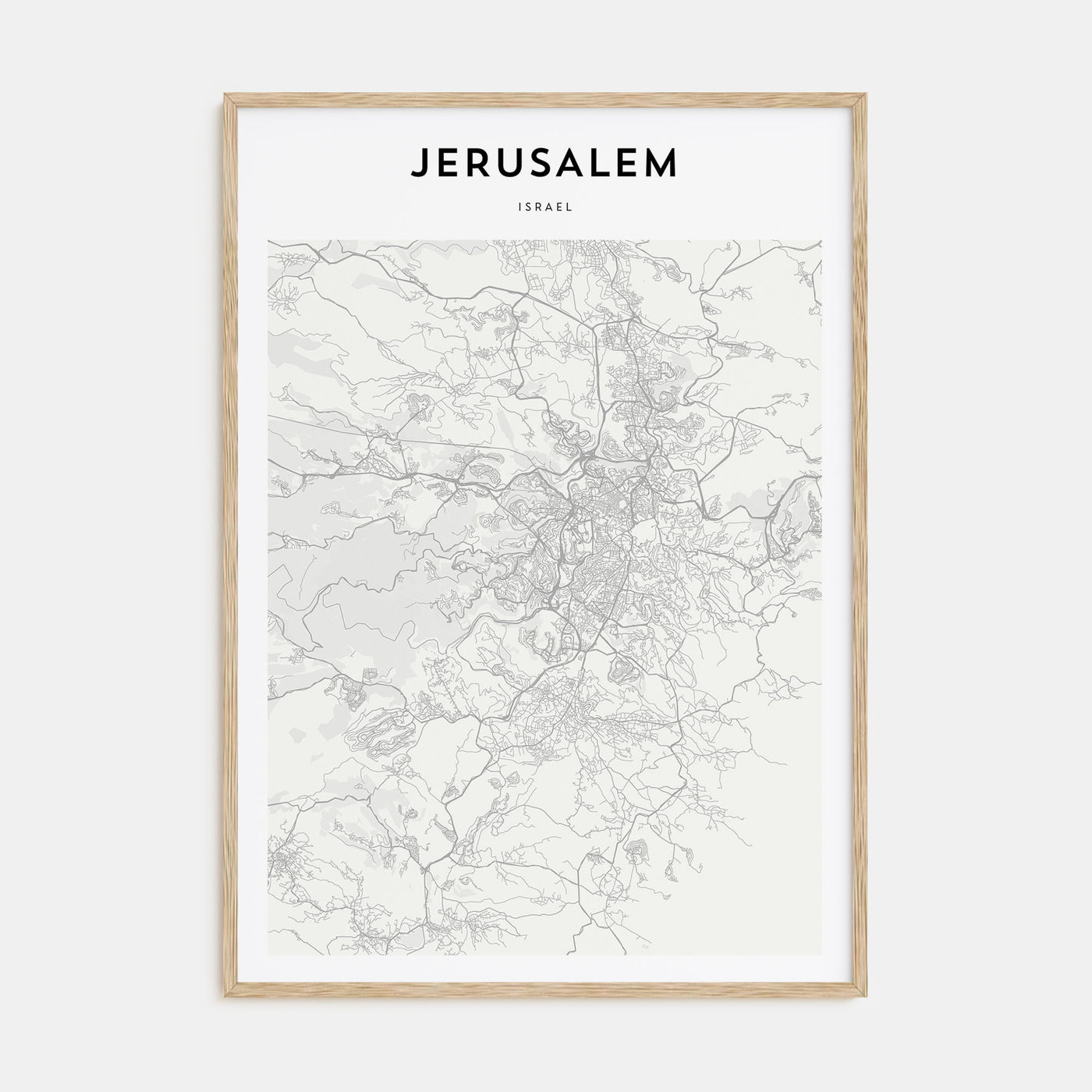 Jerusalem Map Portrait Poster