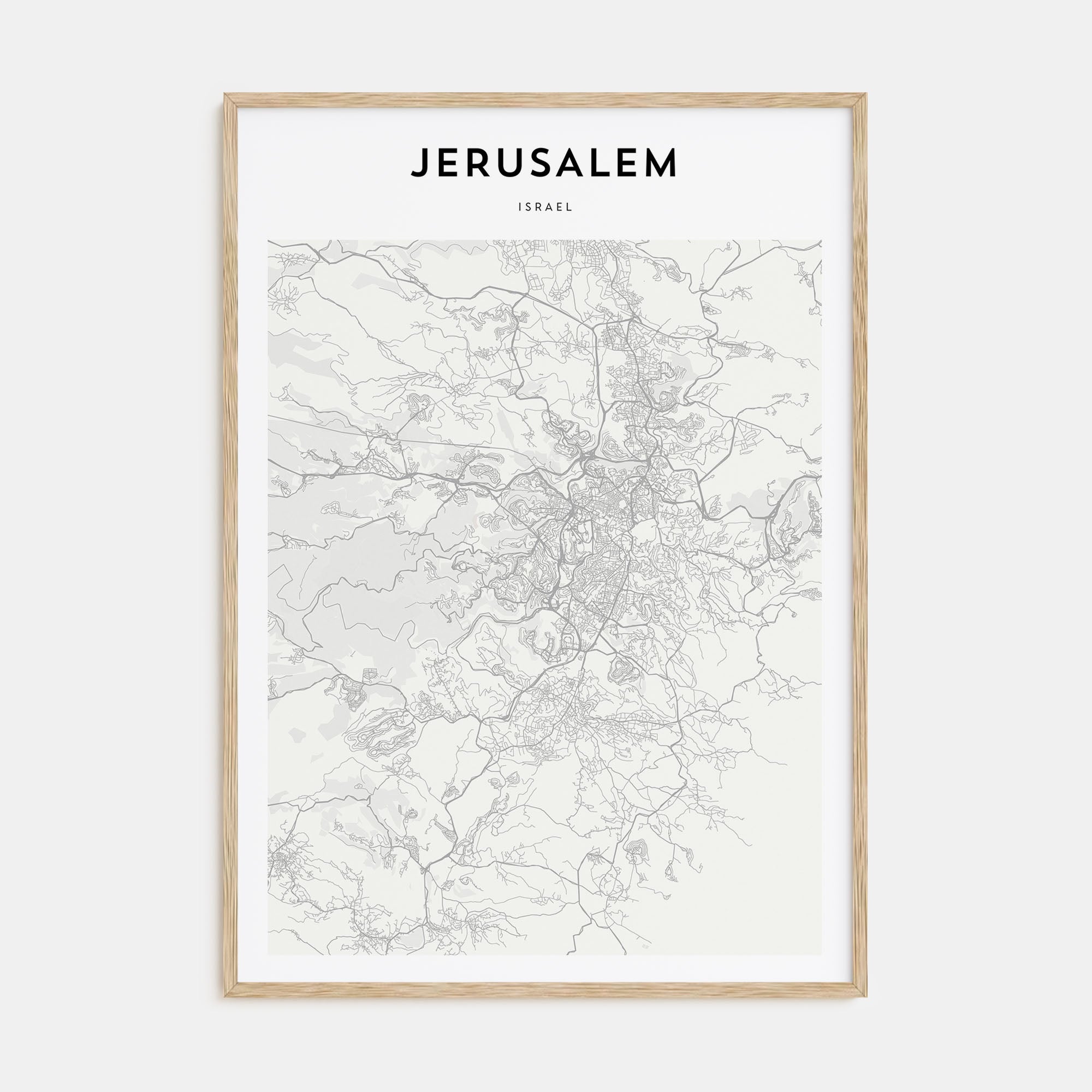 Jerusalem Map Portrait Poster