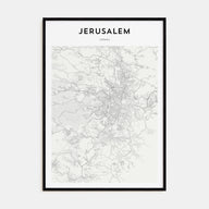 Jerusalem Map Portrait Poster