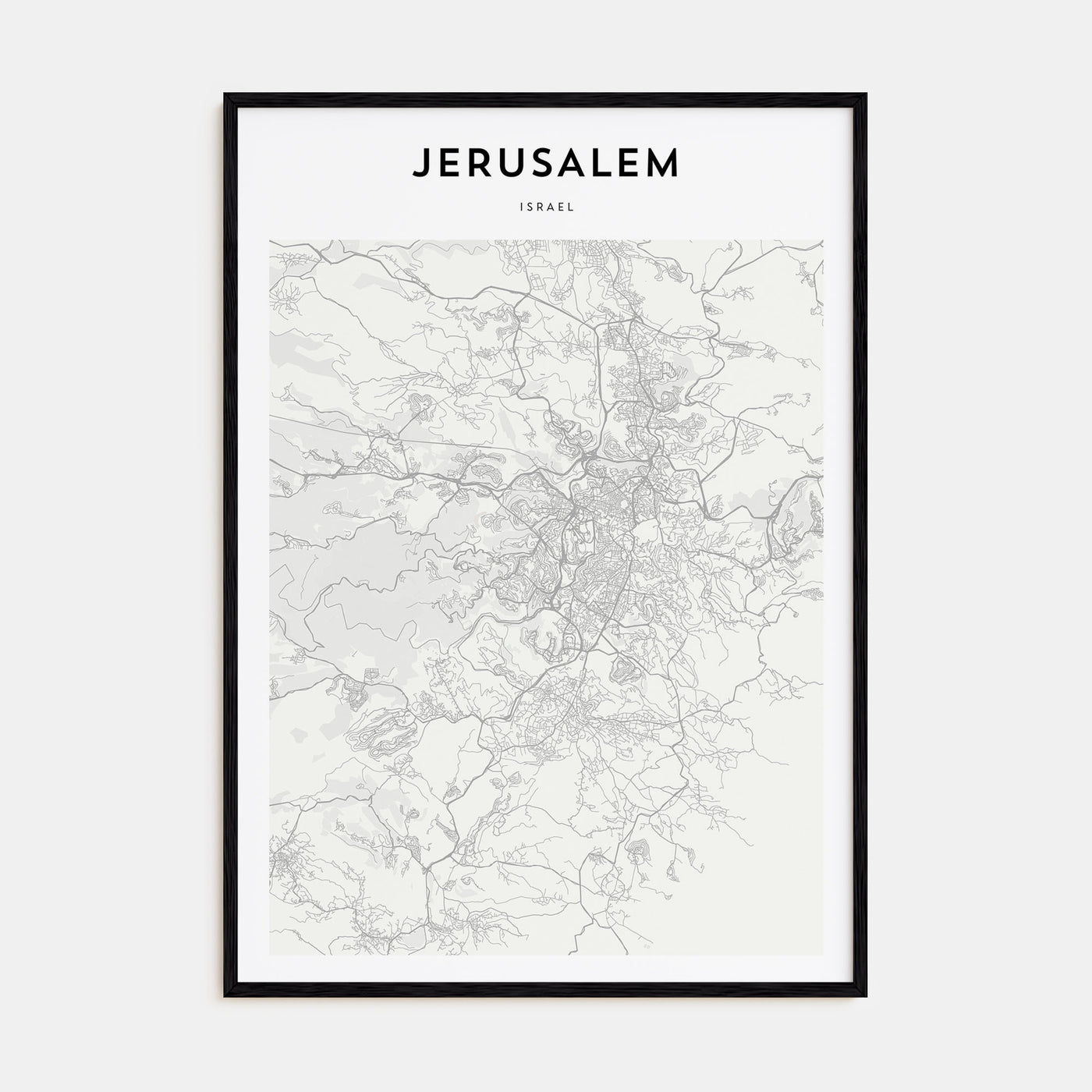 Jerusalem Map Portrait Poster