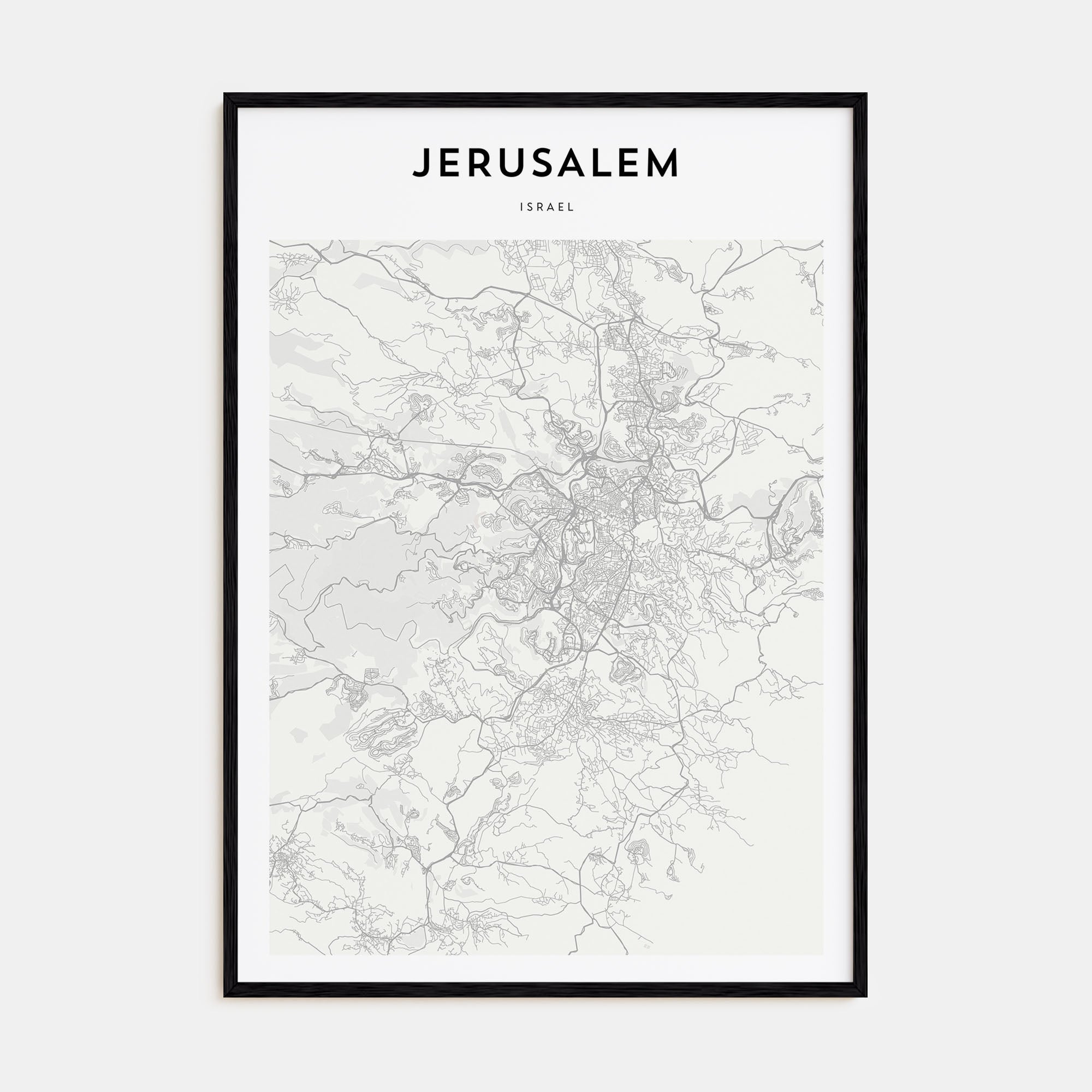 Jerusalem Map Portrait Poster
