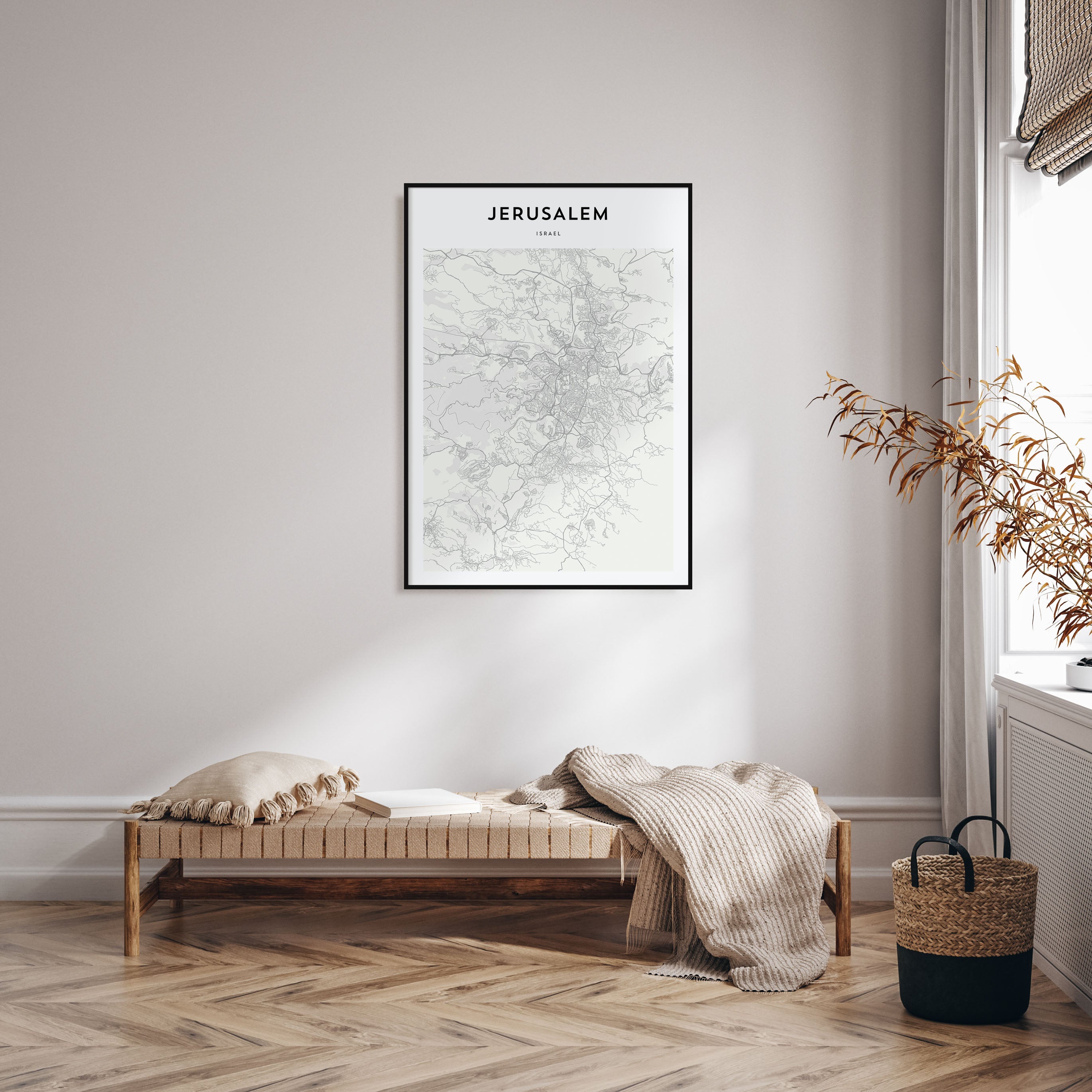 Jerusalem Map Portrait Poster