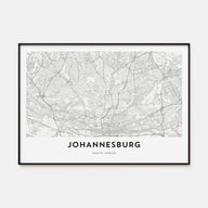 Johannesburg Map Landscape Poster