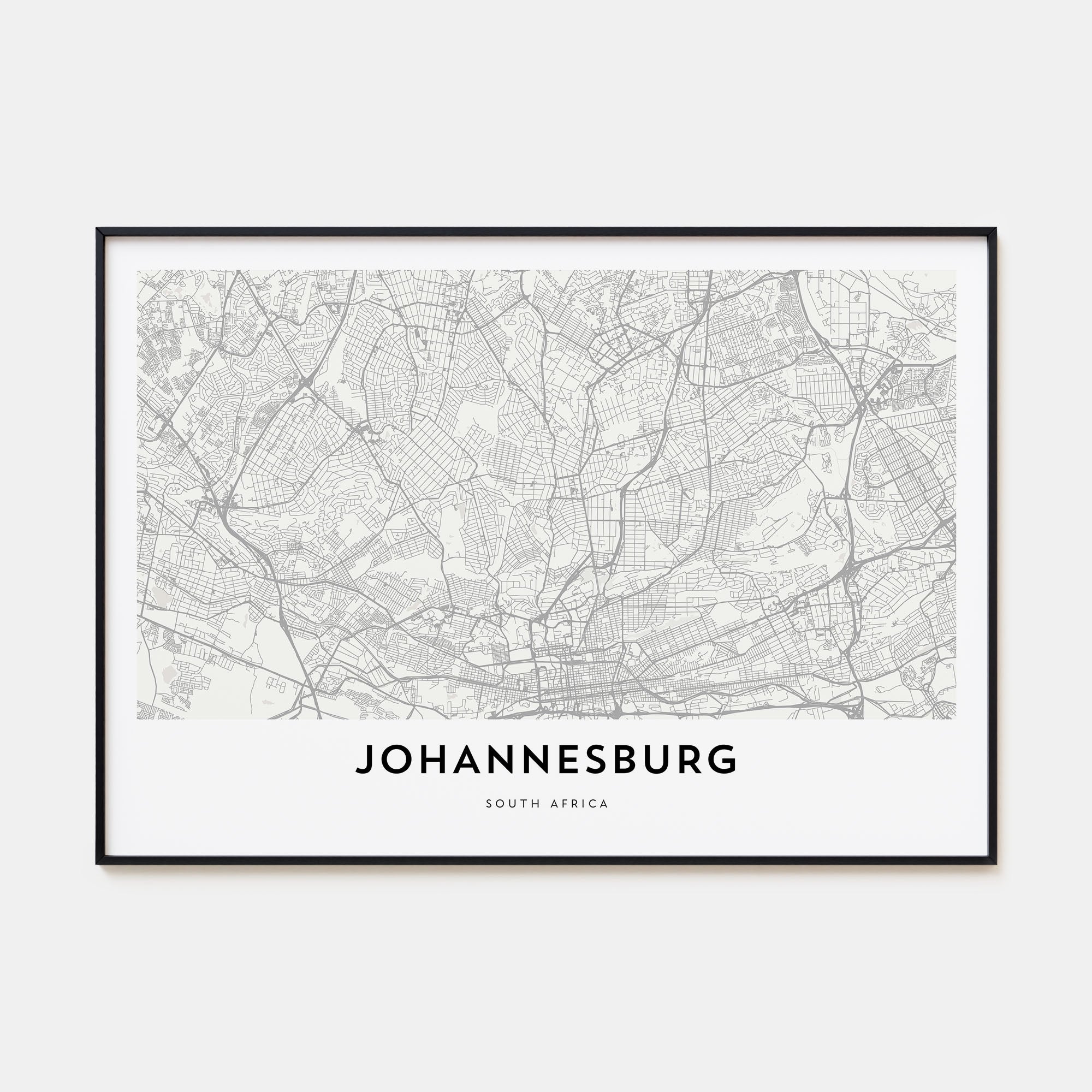 Johannesburg Map Landscape Poster
