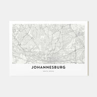 Johannesburg Map Landscape Poster