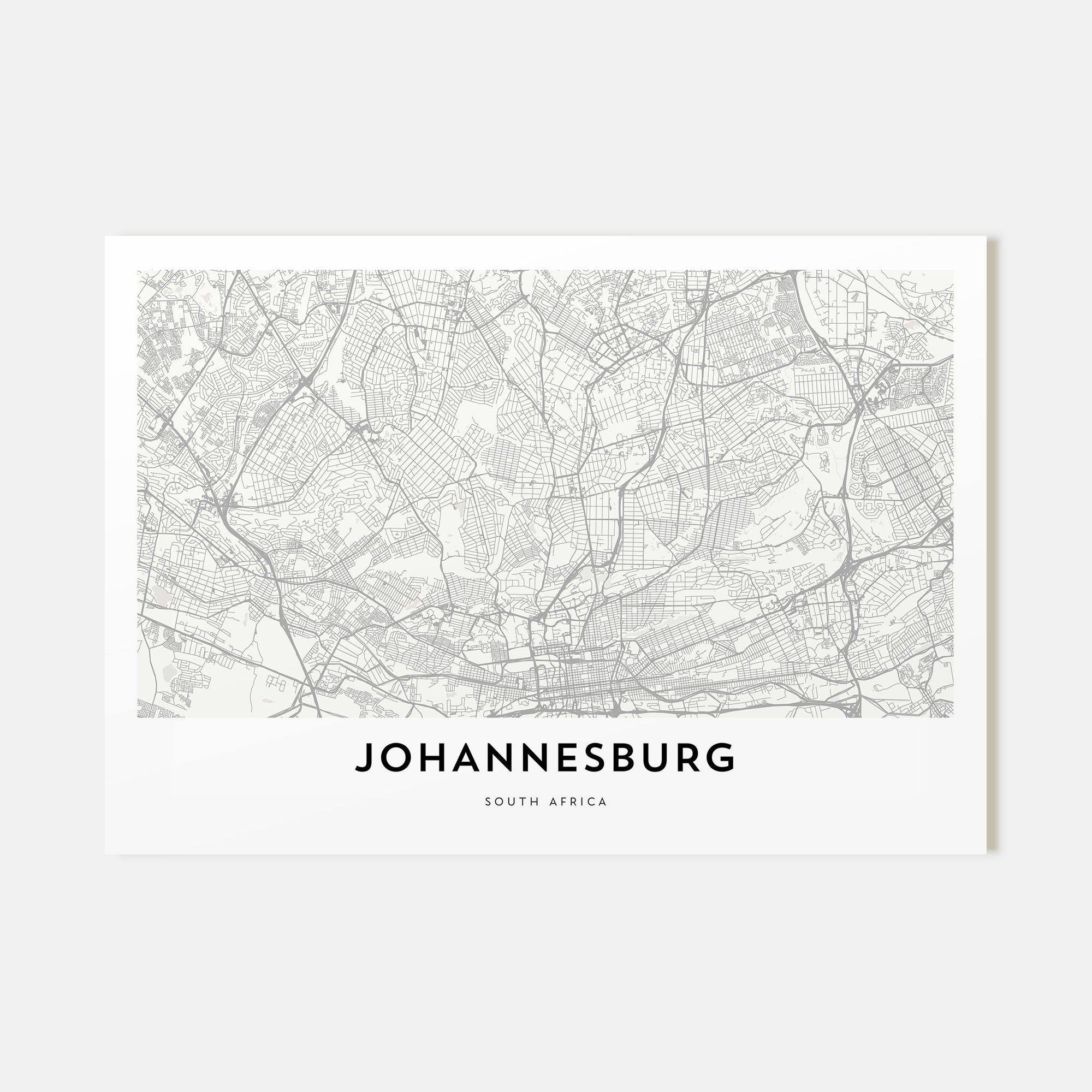 Johannesburg Map Landscape Poster