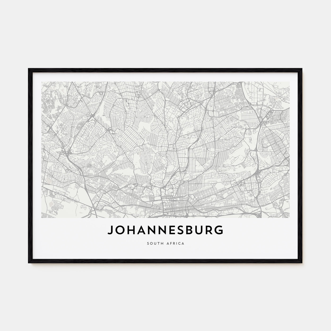 Johannesburg Map Landscape Poster